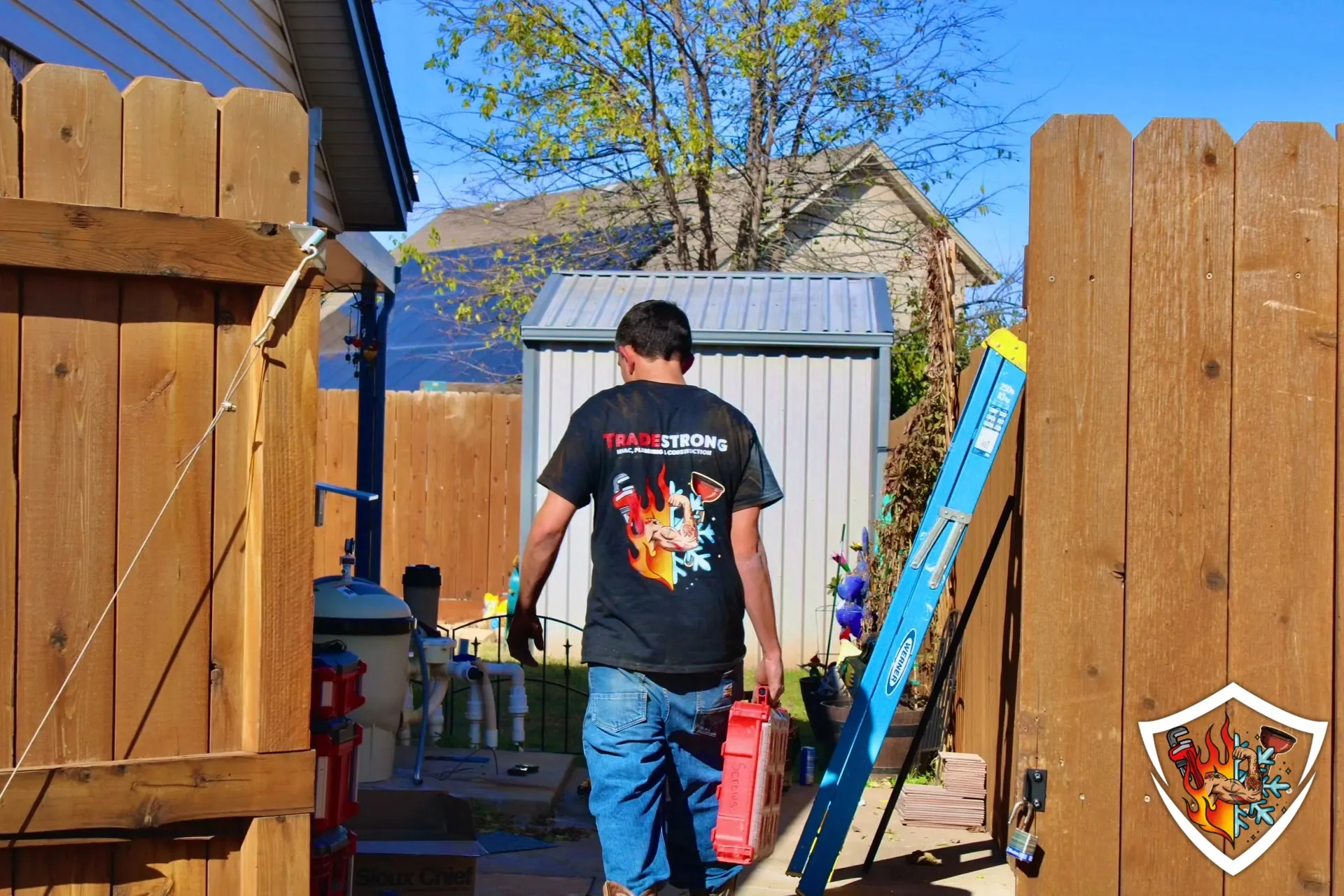 TradeStrong plumbing technician supporting construction plumbing work