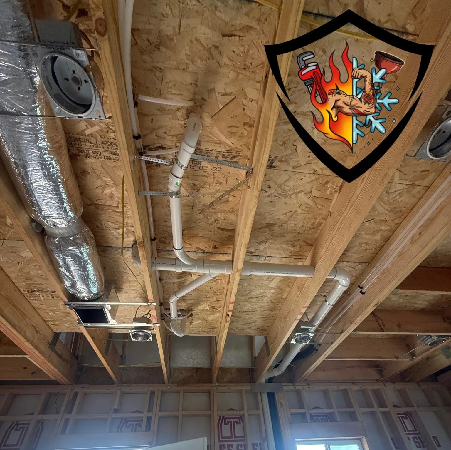 Plumbing rough-in completed by TradeStrong in a Blanchard tiny home