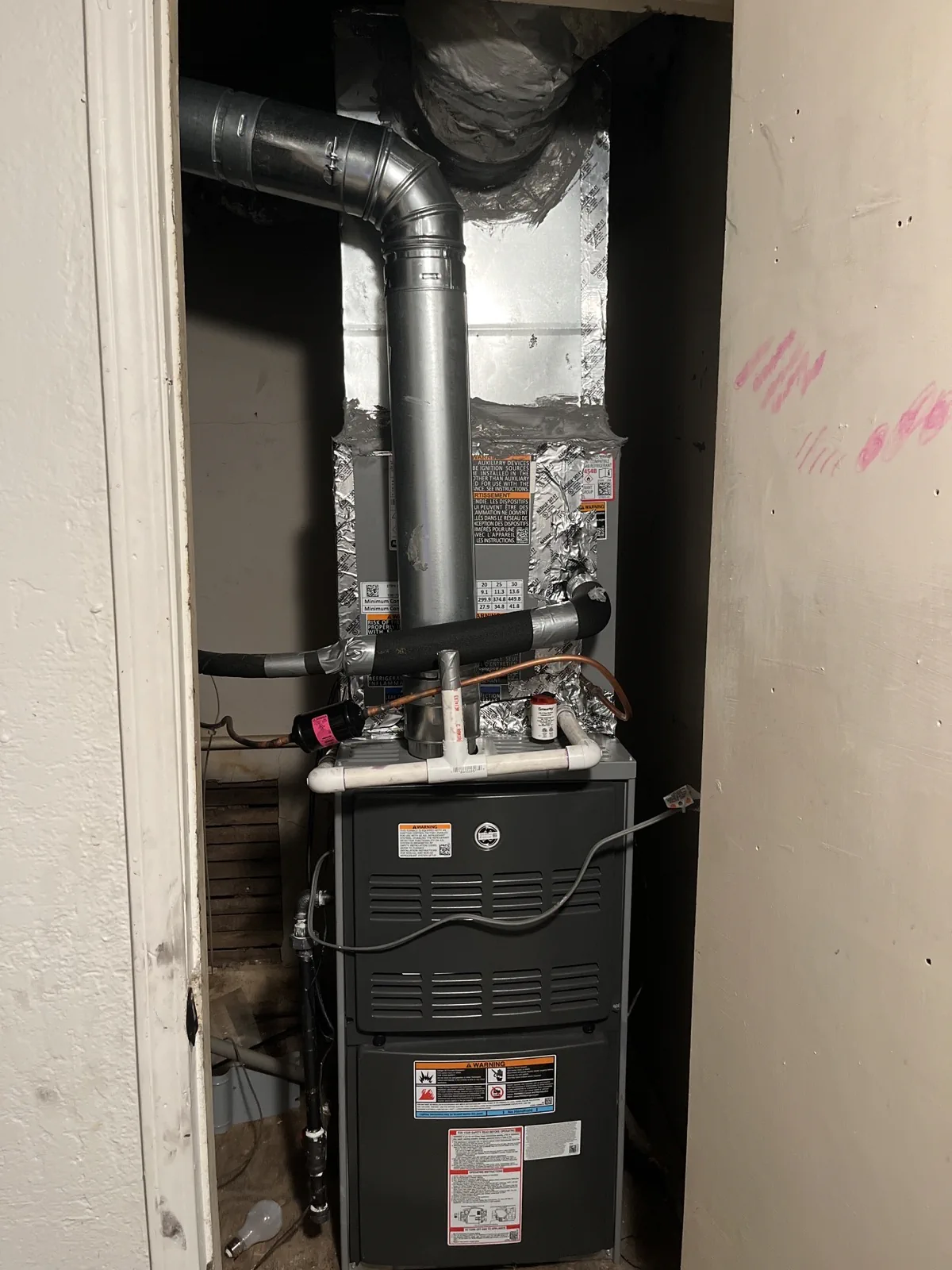 New GE gas furnace and evaporator coil installed by TradeStrong in Oklahoma City